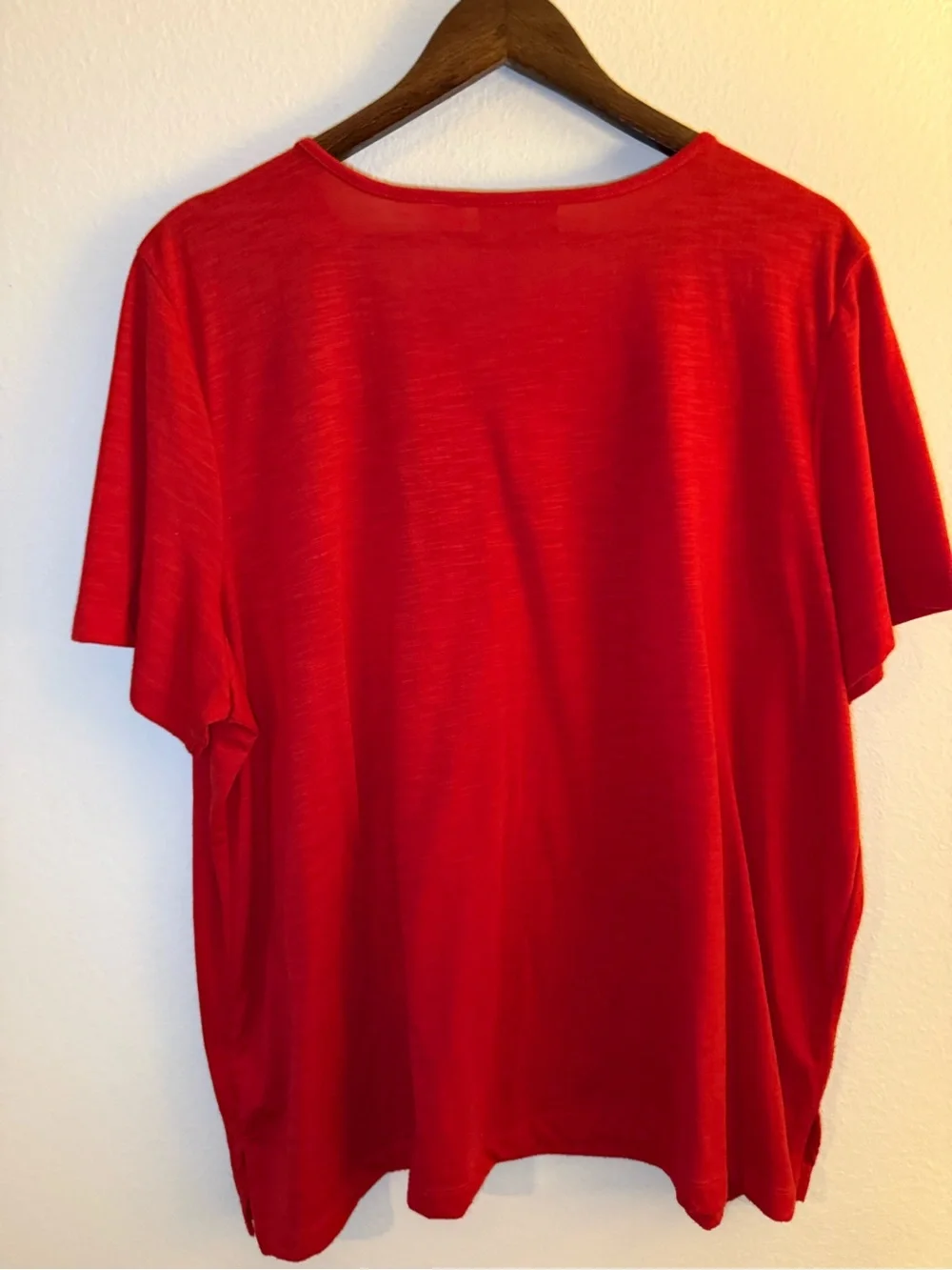 Alfred Dunner Red Short Sleeve Tee with White Floral Print